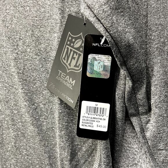 NFL Patriots Sweatshirt Mens Medium Gray Blue 1/4 Zip NFL Football New England - Picture 10 of 16